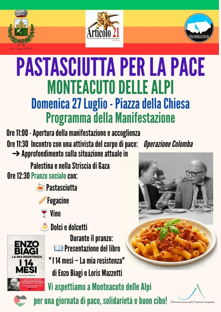 27 luglio a Monteacuto delle Alpi (Lizzano in Belvedere) Pastasciutta della Pace