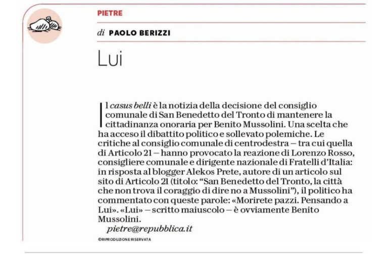 Quel “Lui” di troppo a San Benedetto del Tronto