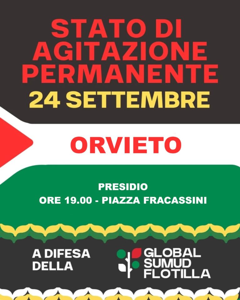 Sosteniamo la Global Sumud Flotilla! Orvieto, 24 settembre