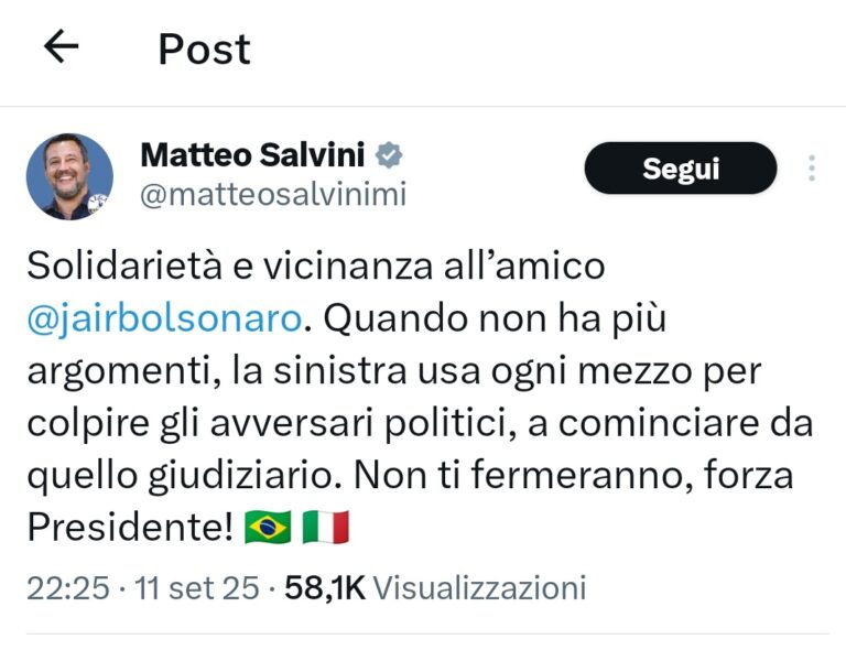Dalla cittadinanza onoraria al sostegno golpista: la Lega e l’ombra di Bolsonaro