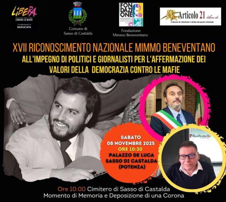 Riconoscimento ”Mimmo Beneventano”, sabato 8 novembre la XVII edizione