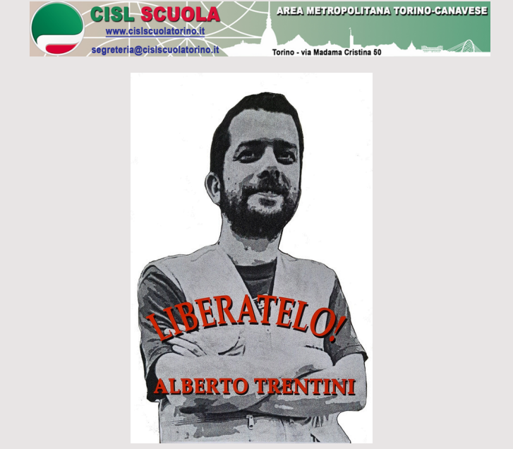 La Cisl Scuola Torino Canavese a fianco di Alberto Trentini