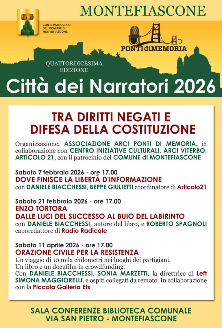 “Tra diritti negati e difesa della Costituzione”. Dal 7 febbraio a Montefiascone