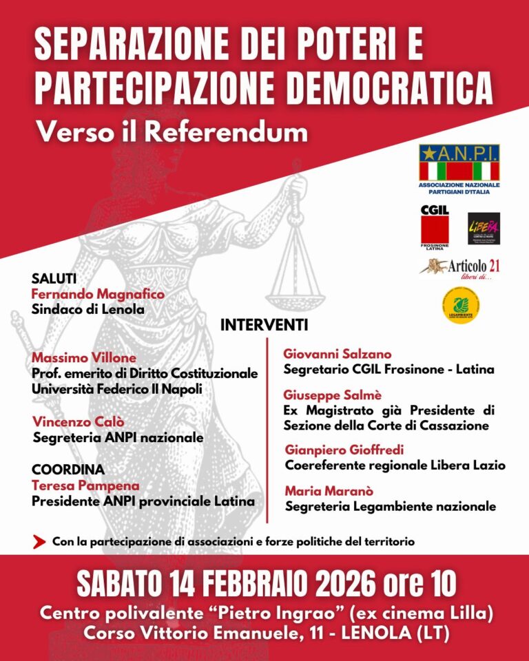 No al referendum, il 14 febbraio appuntamento a Lenola