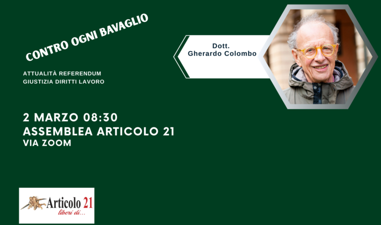 Gherardo Colombo ospite della riunione di Articolo 21