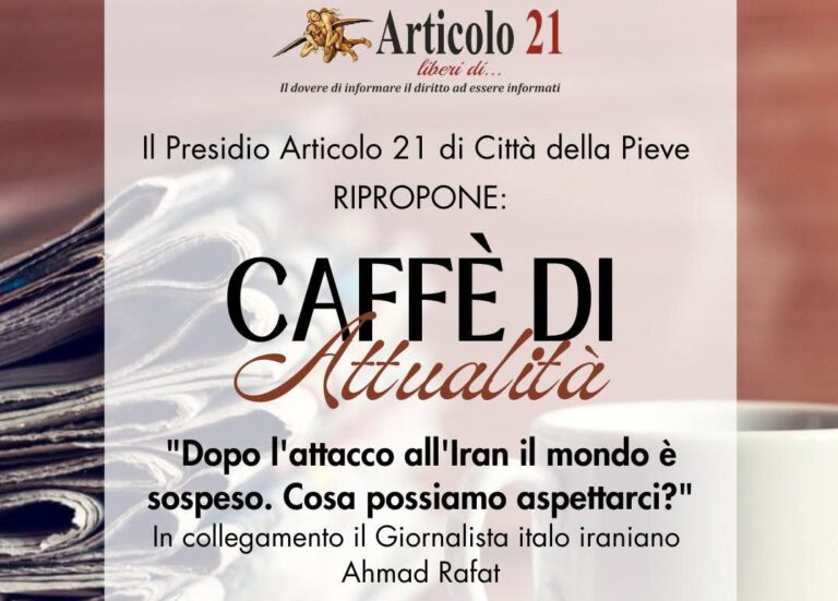 Ahmad Rafat ospite al Caffè di Attualità