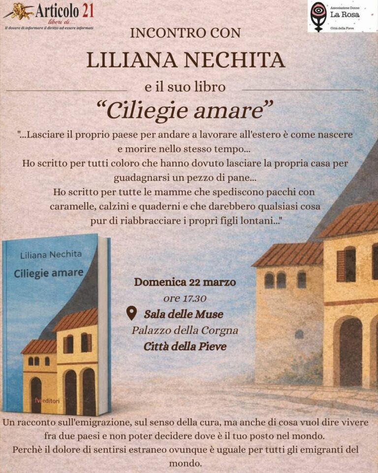 Liliana Nechita presenta “Ciliegie amare” a Città della Piieve