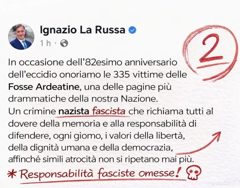 La Russa, le Fosse Ardeatine e quella memoria amputata