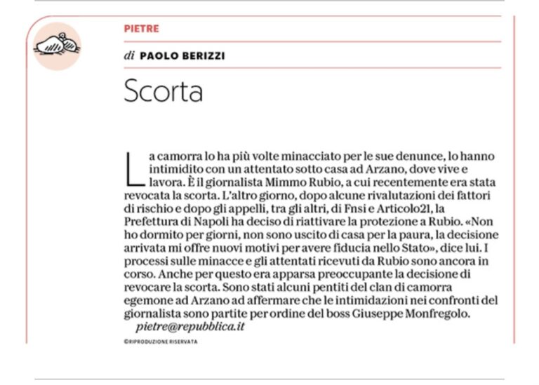 La scorta “ritrovata”