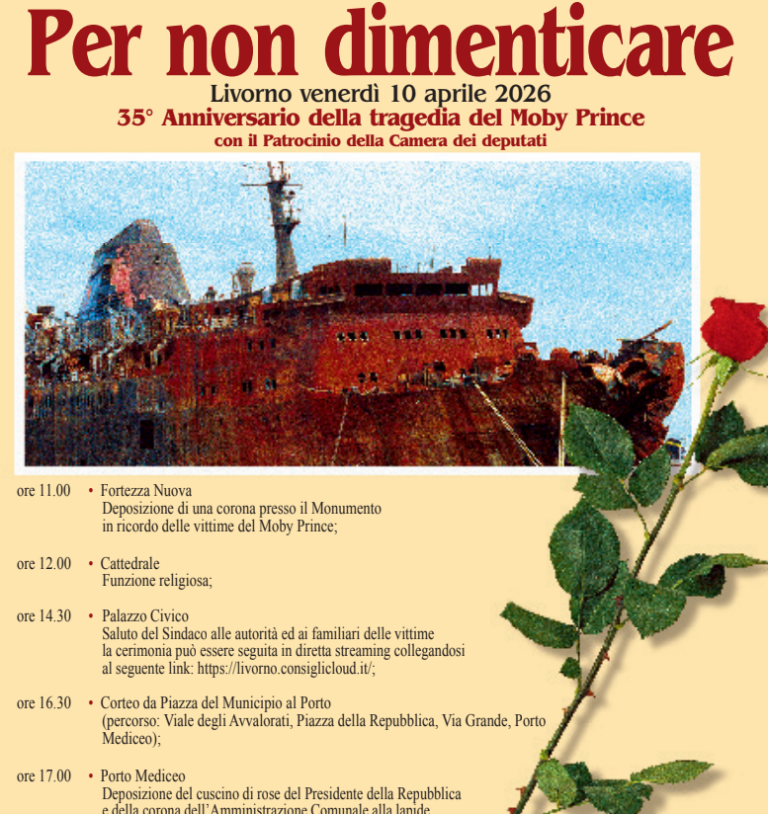 Strage Moby Prince. Il 10 aprile a Livorno le celebrazioni per il 35esimo anniversario