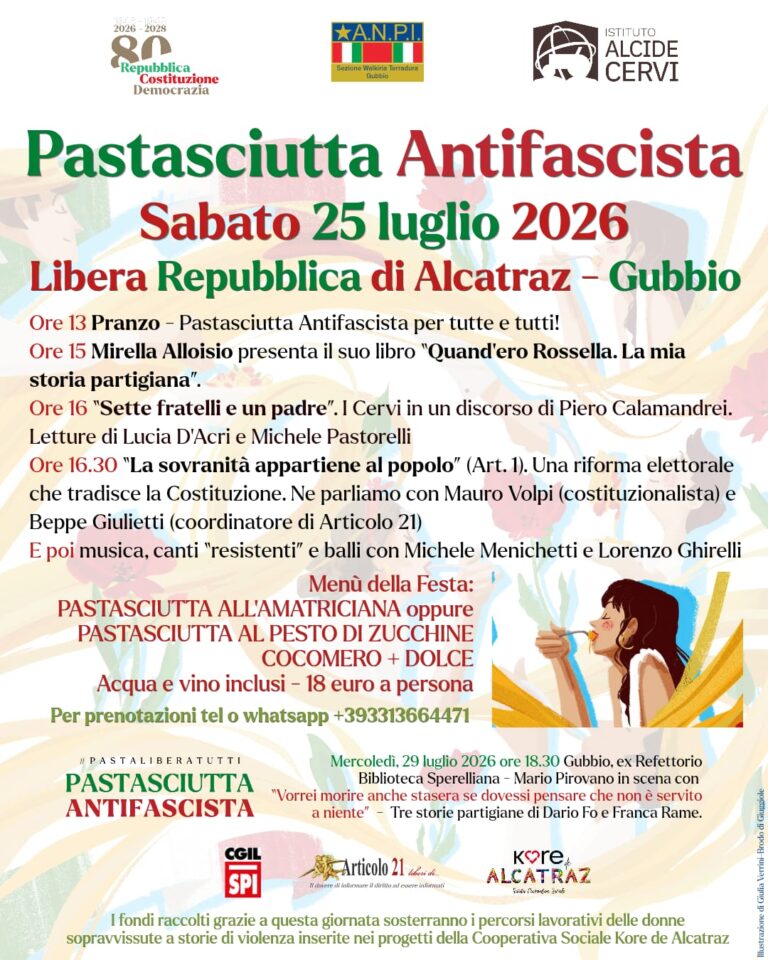 Pastasciutta antifascista a Gubbio 25 luglio