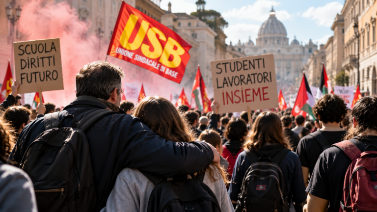 Sciopero USB, piazze in tutta Italia. Studenti e famiglie insieme per il diritto di manifestare