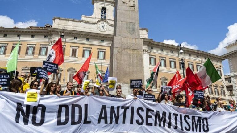 Ddl antisemitismo. Il 2 ottobre il nuovo presidio a Roma